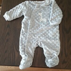 Kyle& Deena Cozy Gray Polka Dot Baby One Piece. Zebra Design. Size 0-3mth
